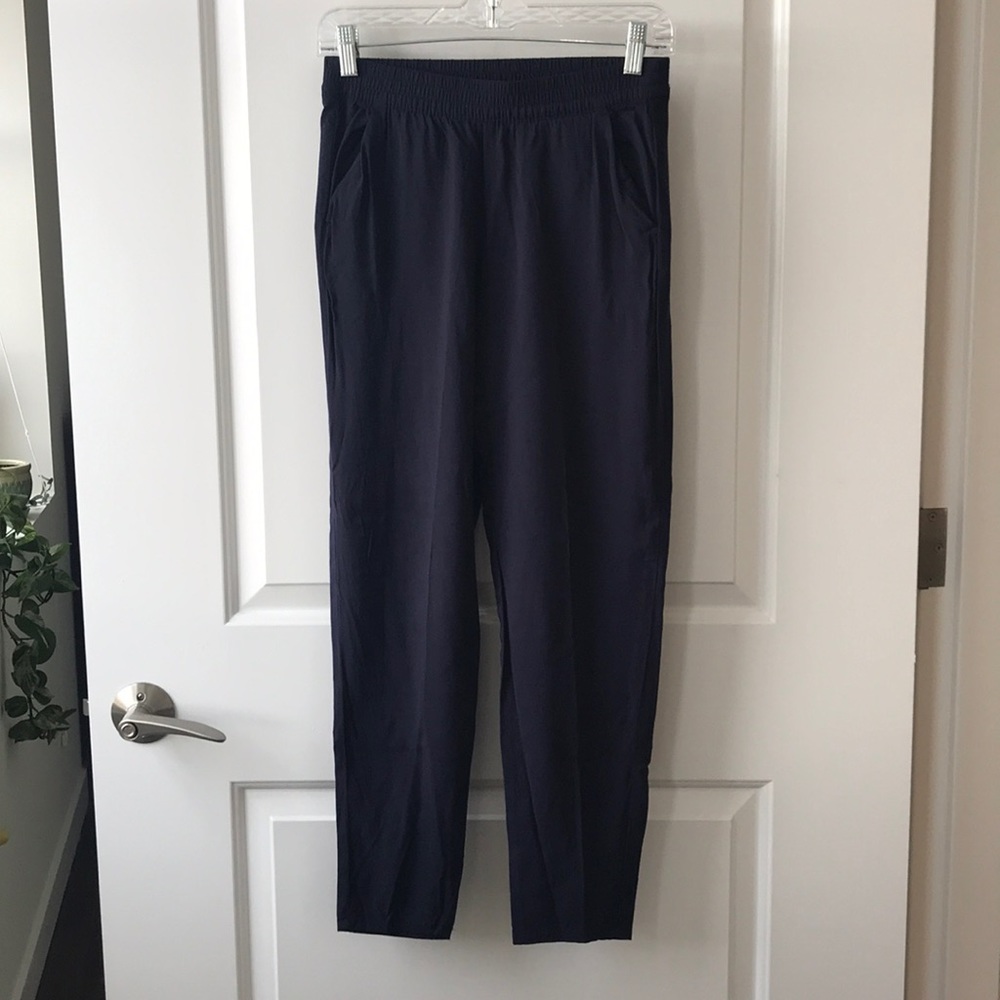 Navy Blue Elastic Waist Slacks